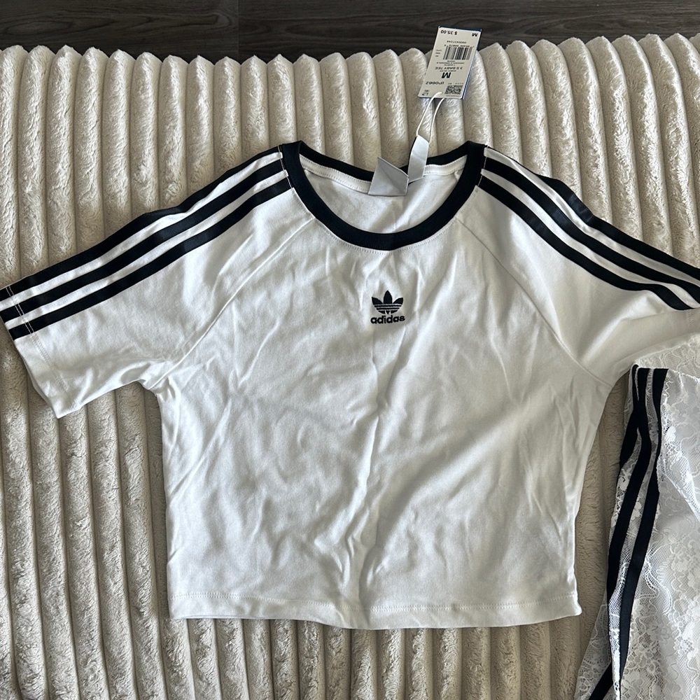 Adidas Adult White and Black T-Shirt